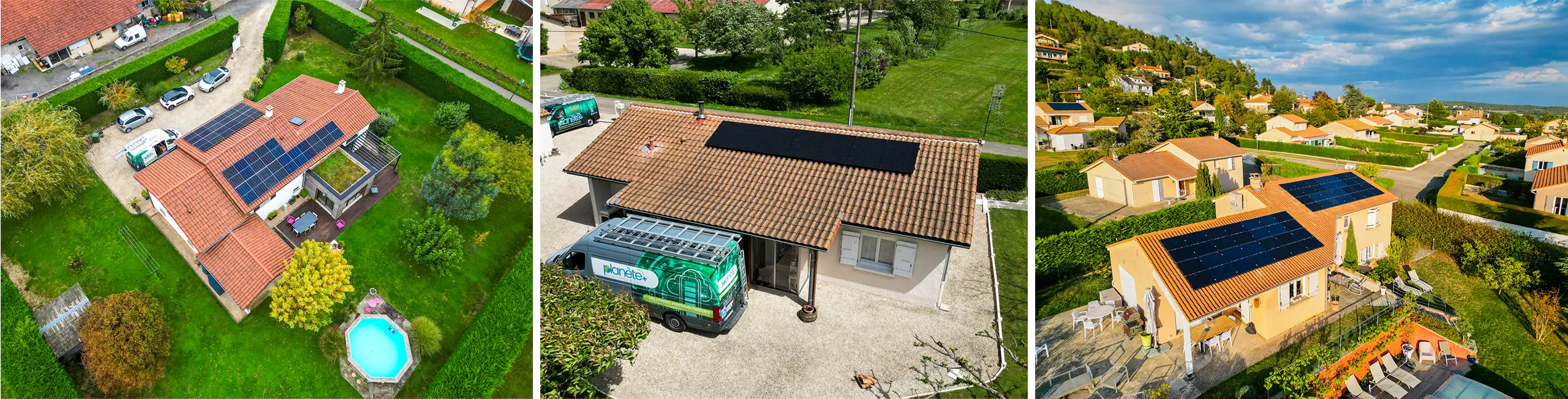 Technicien Planète Plus présentant un devis de panneau solaire à un particulier tablette